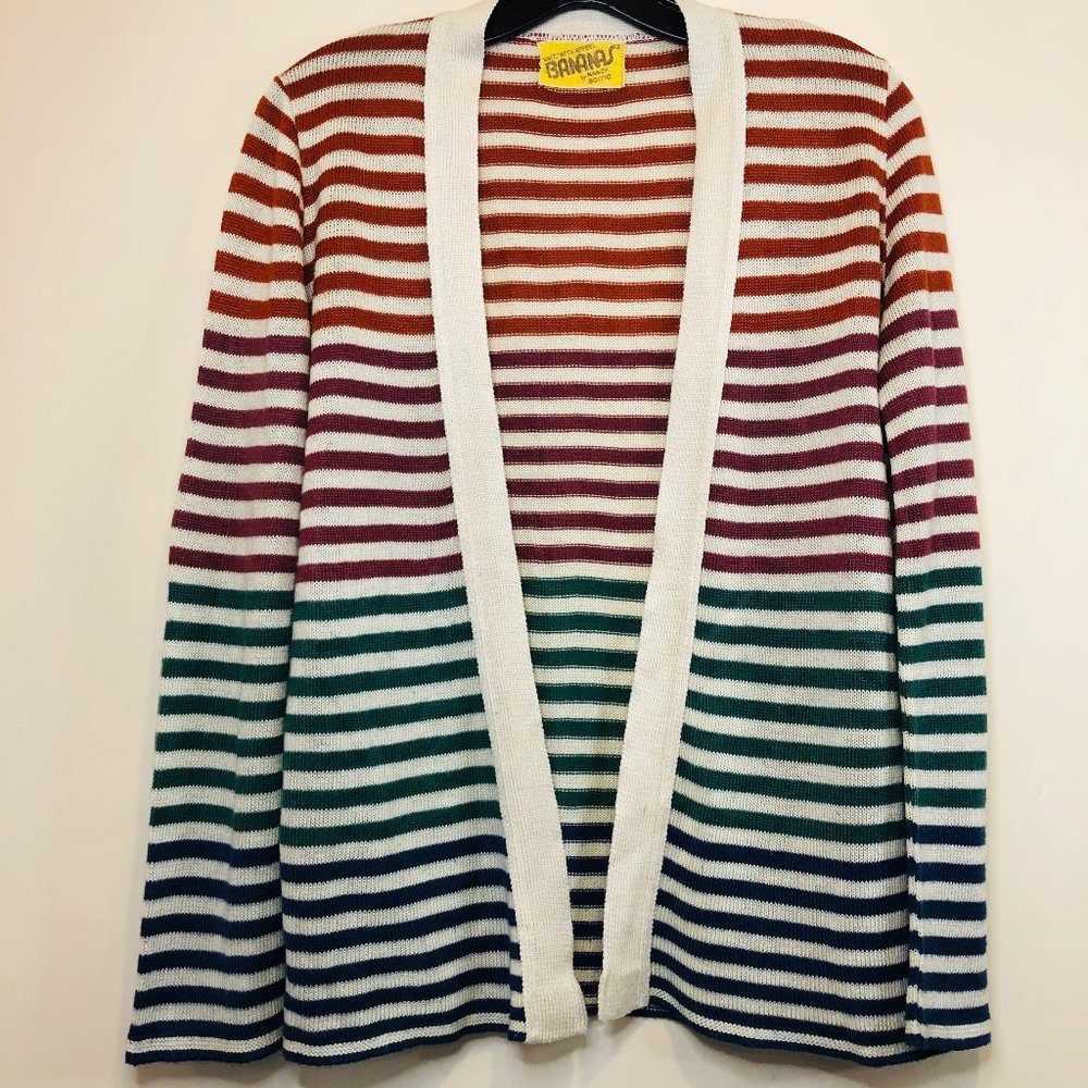 BANANAS by Nancy Bossio ✨VINTAGE ✨striped cardigan
